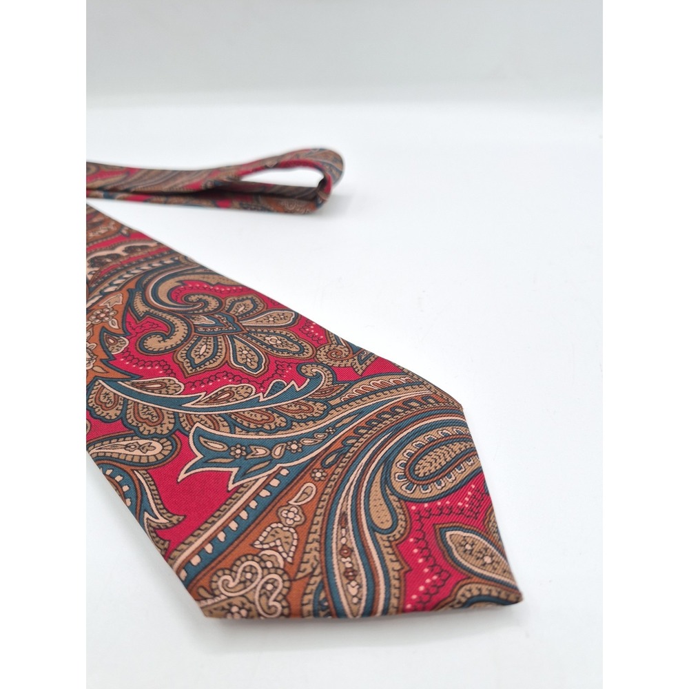 Preswick & Moore Silk Tie Mens Multicolor Paisley USA Handsewn 54x3.625